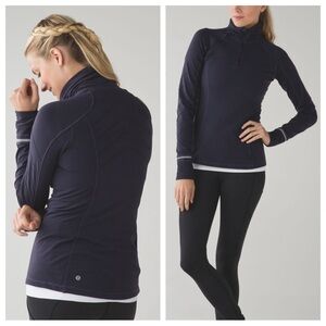 LULULEMON Face The Frost Half Zip Long Sleeve Pullover Ruched Running Purple